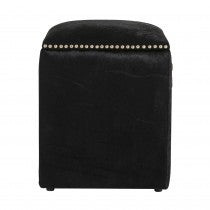 HARRISON BLACK HAIR ON HIDE DECO STOOL