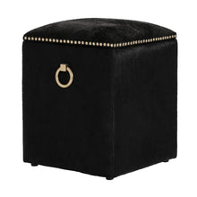 HARRISON BLACK HAIR ON HIDE DECO STOOL