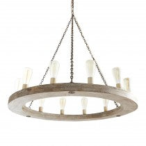 GEORFFREY 12 LIGHT WOOD CHANDELIER 