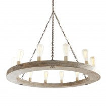 GEORFFREY 12 LIGHT WOOD CHANDELIER 