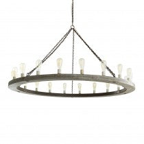 GEOFFREY 20 LIGHT WOOD CHANDELIER 