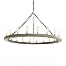 GEOFFREY 20 LIGHT WOOD CHANDELIER 
