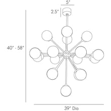 HENDERSON CHANDELIER PALE BRASS OR BROWN NICKEL 