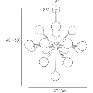HENDERSON CHANDELIER PALE BRASS OR BROWN NICKEL 