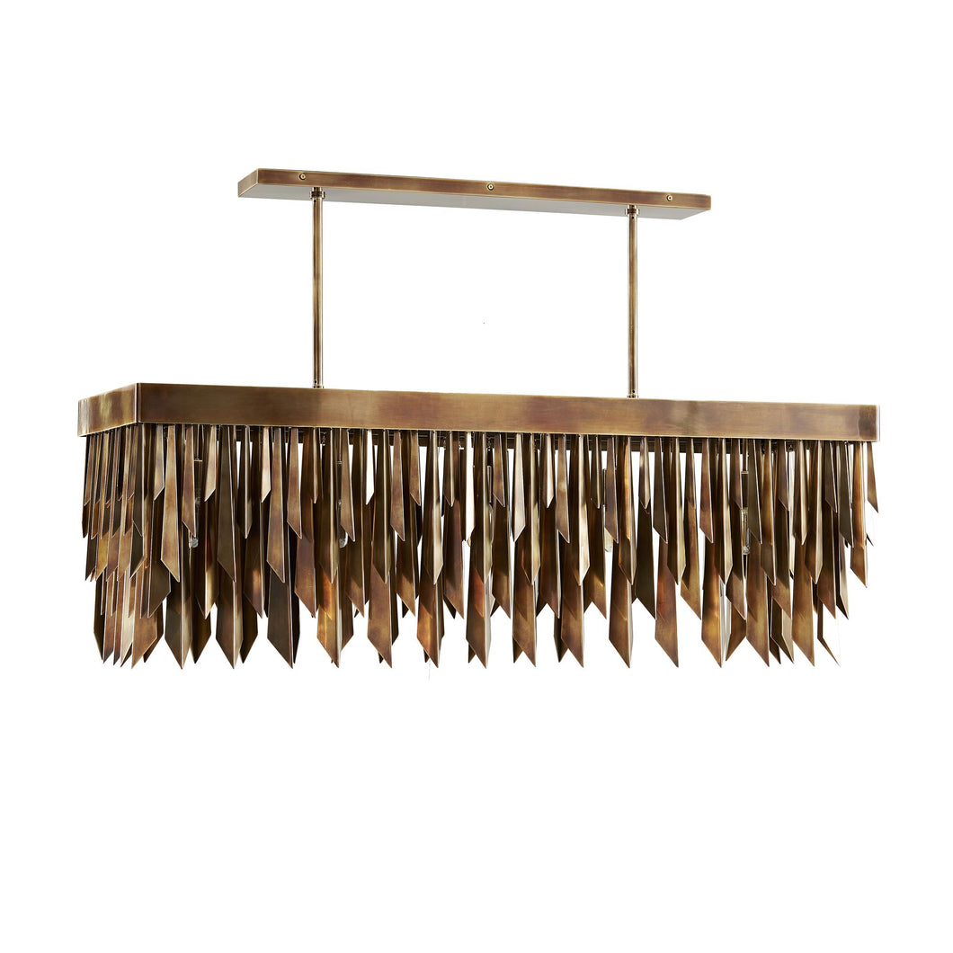 WALDORF RECTANGULAR CHANDELIER HERITAGE BRASS OR VINTAGE SILVER