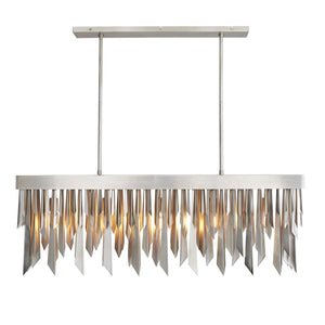 WALDORF RECTANGULAR CHANDELIER HERITAGE BRASS OR VINTAGE SILVER 