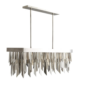 WALDORF RECTANGULAR CHANDELIER HERITAGE BRASS OR VINTAGE SILVER 
