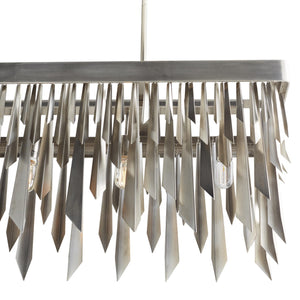 WALDORF RECTANGULAR CHANDELIER HERITAGE BRASS OR VINTAGE SILVER 