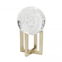 MACARTHUR GLASS GLOBE SCULPTURES, SET OF 3 