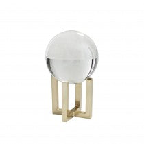 MACARTHUR GLASS GLOBE SCULPTURES, SET OF 3 