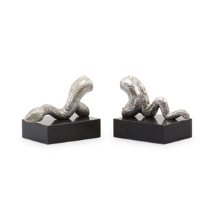 GILDED SERPENT BOOKENDS SILVER OR GOLD BUNGALOW 5 