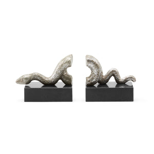 GILDED SERPENT BOOKENDS SILVER OR GOLD BUNGALOW 5 