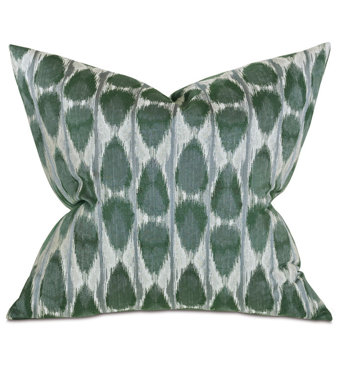 SALINA IKAT DECORATIVE PILLOW IN GREEN 
