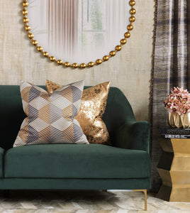 SESSILE METALLIC DECORATIVE PILLOW IN COPPER 