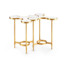 CLOVER SIDE TABLE GOLD LEAF AND WHITE MARBLE 