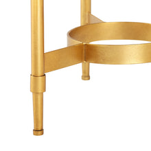 CLOVER SIDE TABLE GOLD LEAF AND WHITE MARBLE 