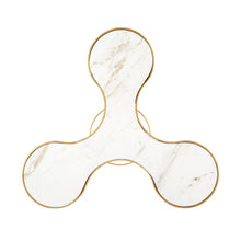 CLOVER SIDE TABLE GOLD LEAF AND WHITE MARBLE 