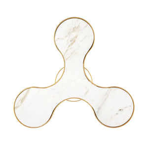 CLOVER SIDE TABLE GOLD LEAF AND WHITE MARBLE 