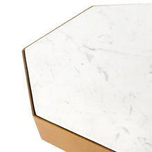 CRANE GOLD LEAF AND WHITE MARBLE ACCENT TABLE 