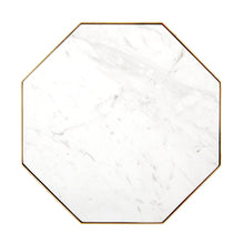 CRANE GOLD LEAF AND WHITE MARBLE ACCENT TABLE 