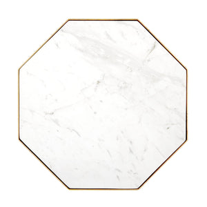 CRANE GOLD LEAF AND WHITE MARBLE ACCENT TABLE 