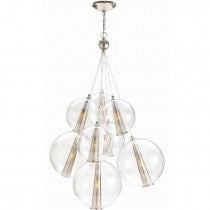 CAVIAR LARGE CLUSTER CHANDELIER BY LAURA KIRAR BROWN NICKEL OR POLISHED 
