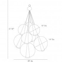 CAVIAR LARGE CLUSTER CHANDELIER BY LAURA KIRAR BROWN NICKEL OR POLISHED 