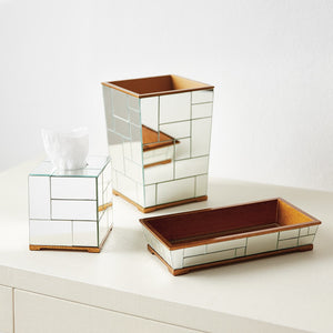MODRIAN WASTE BIN MIRRORED TILE GOLD OR SILVER