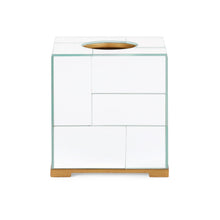 MODRIAN TISSUE BOX MIRRORED TILE GOLD OR SILVER 