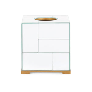 MODRIAN TISSUE BOX MIRRORED TILE GOLD OR SILVER 