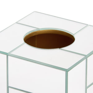 MODRIAN TISSUE BOX MIRRORED TILE GOLD OR SILVER 