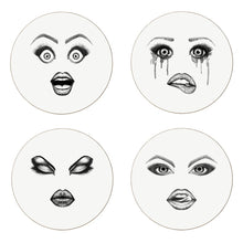 MOODY MUSE COASTERS BY LAUREN DICKINSON CLARKE LONDON SET OF FOUR