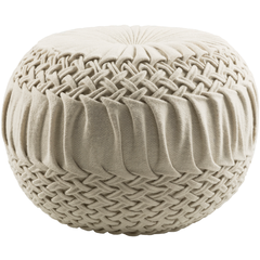 ALANA WOOL ROUND OTTOMAN CREAM, CAMEL, DENIM 