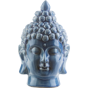 BUDDHA CERAMIC STATUE GREY, YELLOW, TEAL, BLUE 