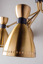 SOLARIS AGED BRASS MID CENTURY CHANDELIER 