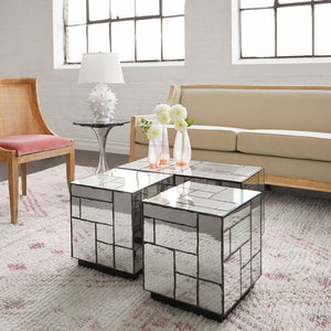 LEGER SIDE TABLE ANTIQUE MIRROR 