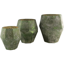 NAYLA VASES SET OF THREE GOLD OR GREEN GLASS 