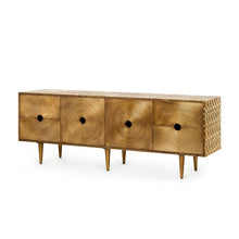 RANDERS 4 DRAWER & 2 DOOR CABINET IN ANTIQUE BRASS OR GERMAN SILVER  
