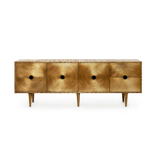 RANDERS 4 DRAWER & 2 DOOR CABINET IN ANTIQUE BRASS OR GERMAN SILVER  