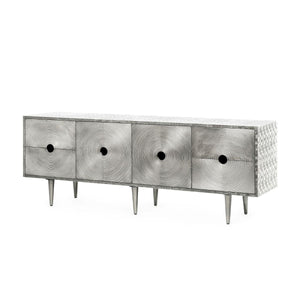 RANDERS 4 DRAWER & 2 DOOR CABINET IN ANTIQUE BRASS OR GERMAN SILVER  